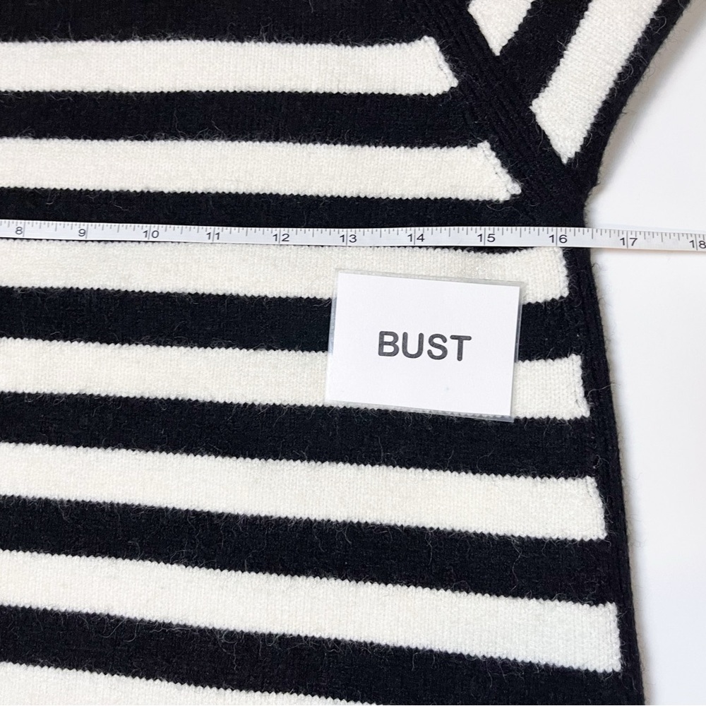 Anthropologie Black Striped Sweater XS Breton Stripe pullover neutral casual - Picture 9 of 10
